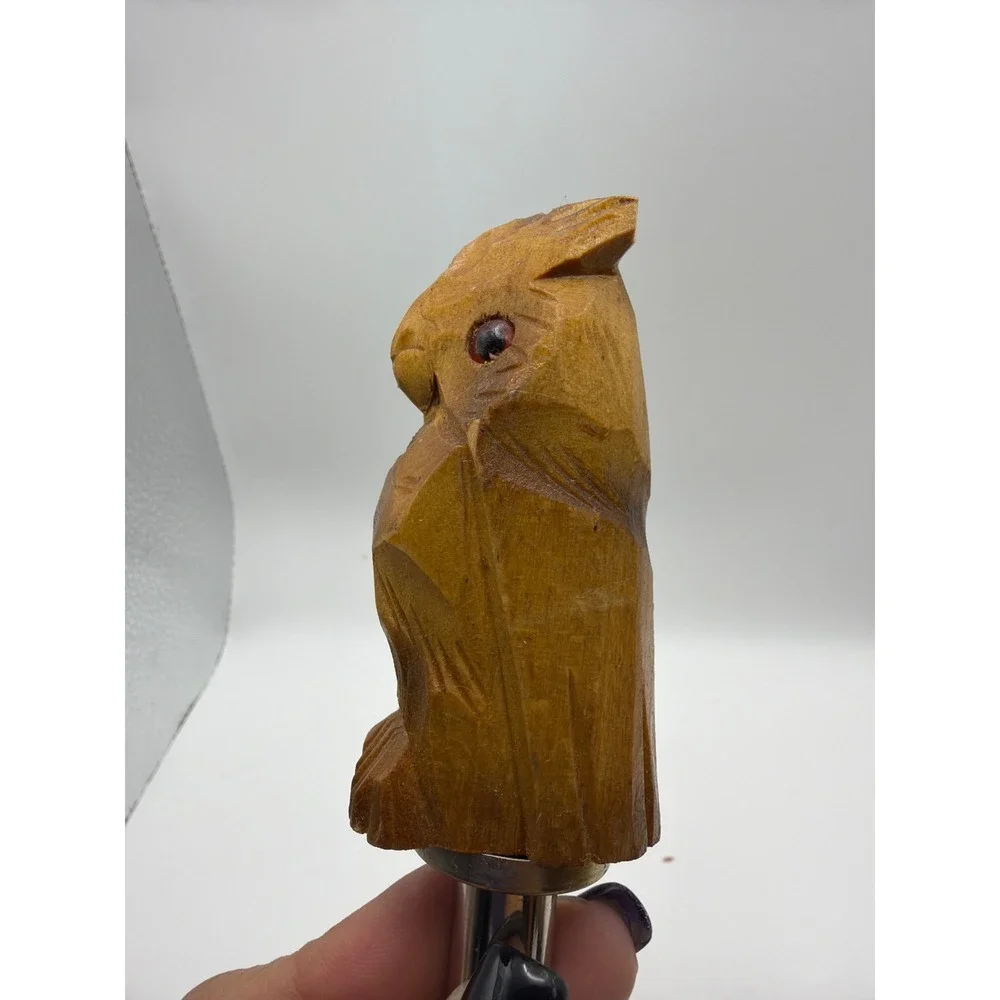 Vintage Hand Carved Wood Dog Bottle Stopper Set with Stand Scottie Folk Art